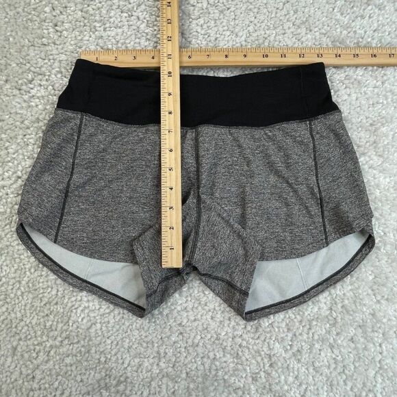 Lululemon Speed Up High Rise Shorts Heather Lux Black Gray Womens 4 - Picture 10 of 11